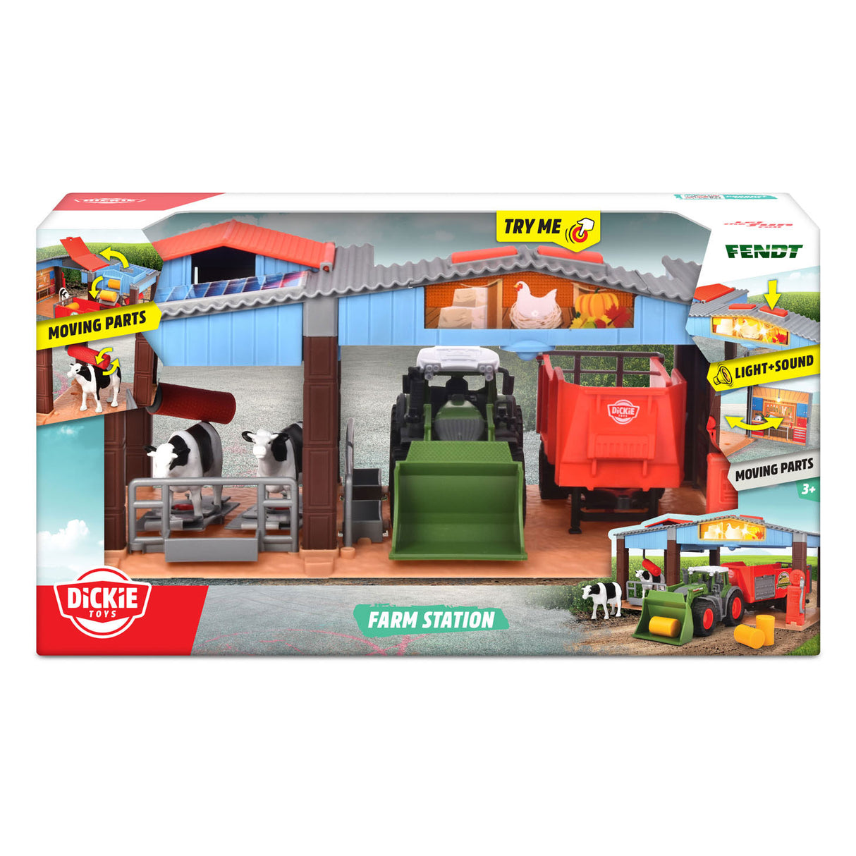 Ferme de jouets Dickie - tracteur avec remorque - 30 cm - ferme de jouets