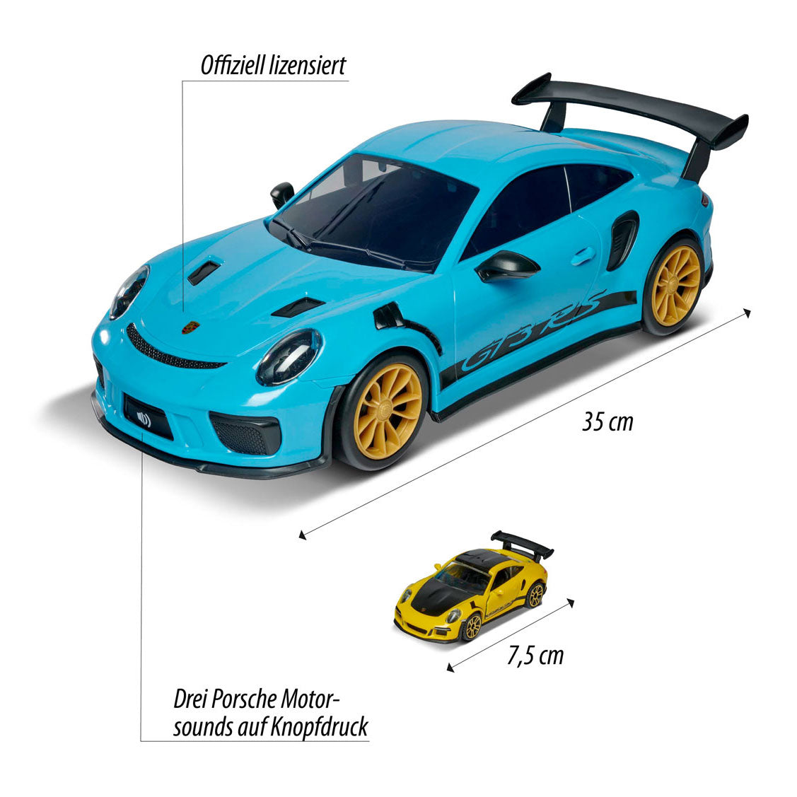 Majorette Porsche 911 GT3 RS Backing Koffer + 1 Auto