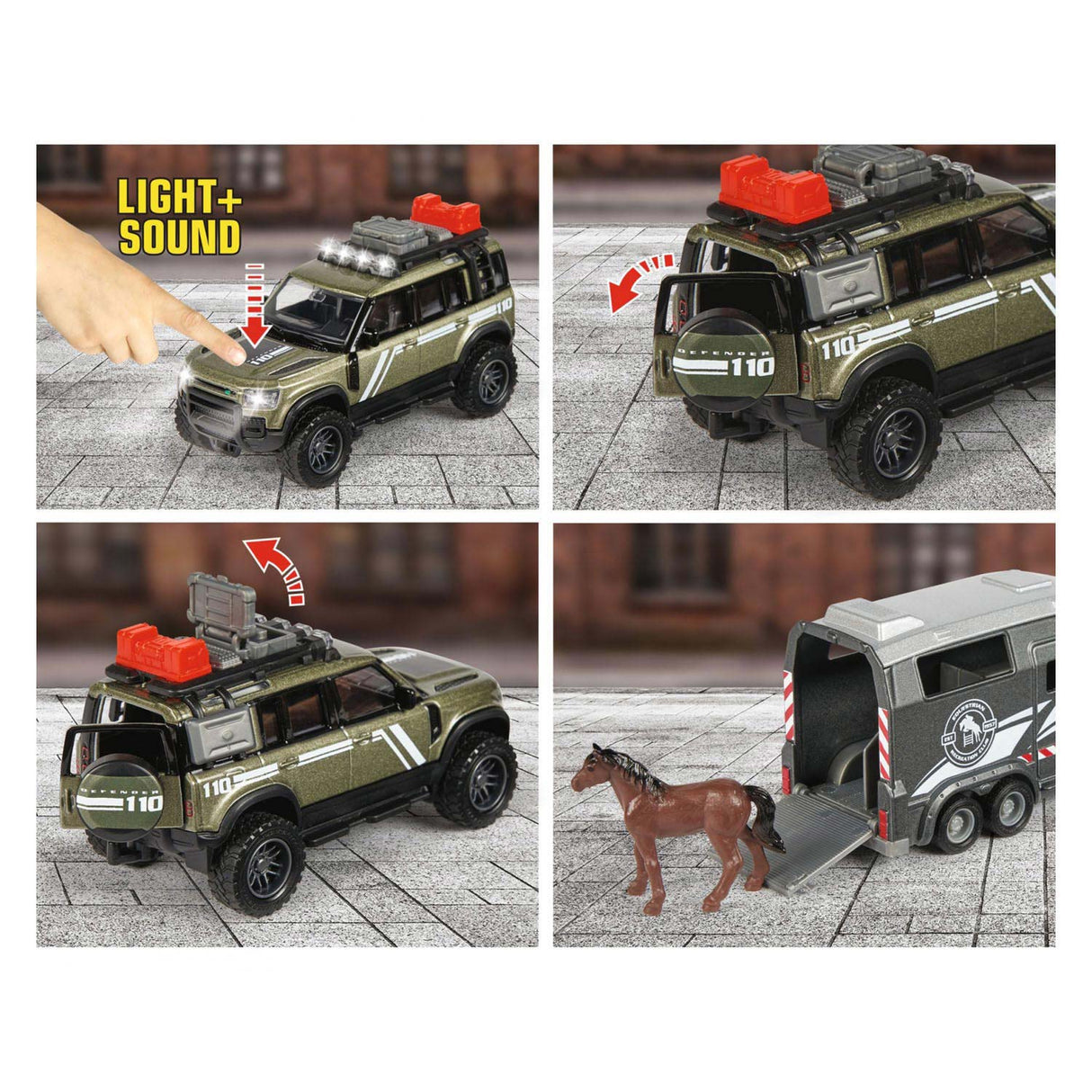 Majorette Land Rover s přívěsem