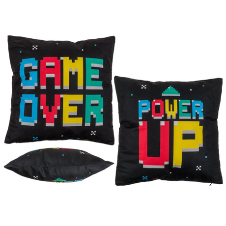 Ootb coussin réversible power up game over 40x40cm 100% polyester