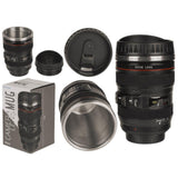 Ootb tasse de voyage objectif appareil photo acier inoxydable 15cm