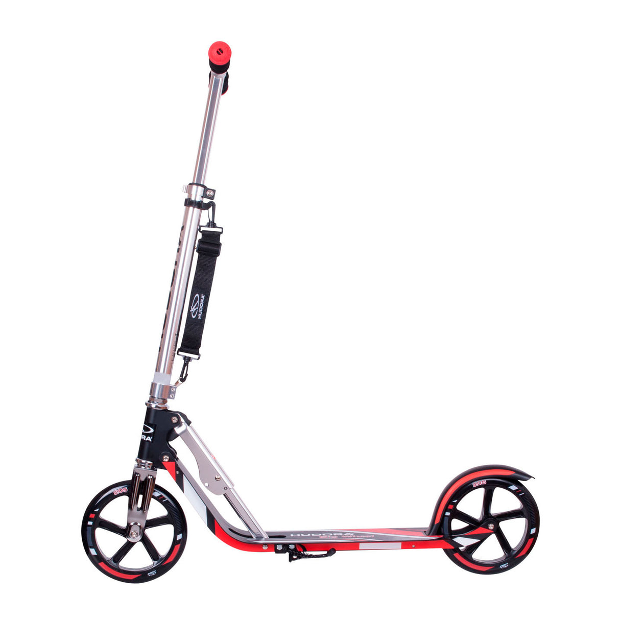 Hudora scooter grande roue step rx205 - noir rouge