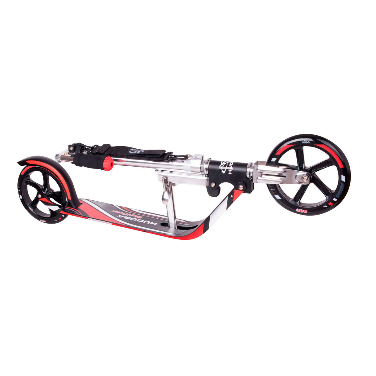 Hudora scooter grande roue step rx205 - noir rouge