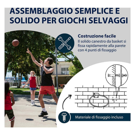 Anneau de basket Hudora en métal avec filet