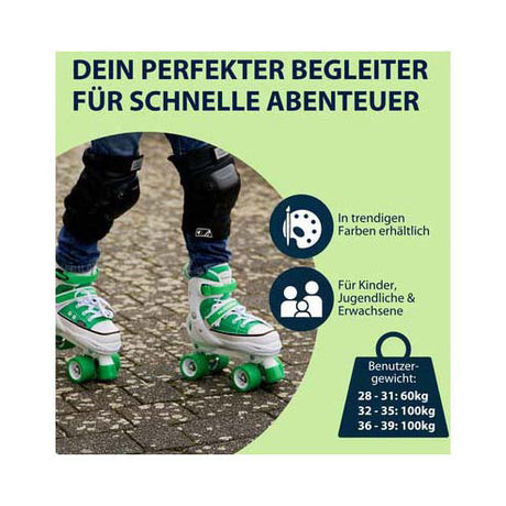 Baskets de patins à roulettes Hudora vertes, taille 36-39