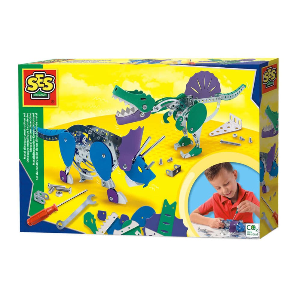 SES Metal Construction Set Dino - Triceratops et Spinosaurus