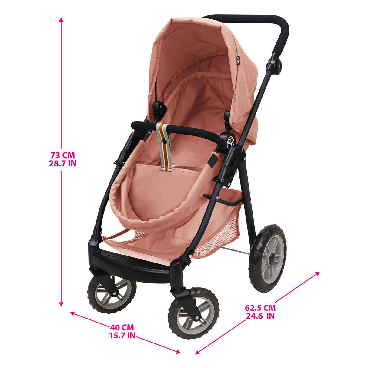 Landau pour poupée 2 en 1 - rose