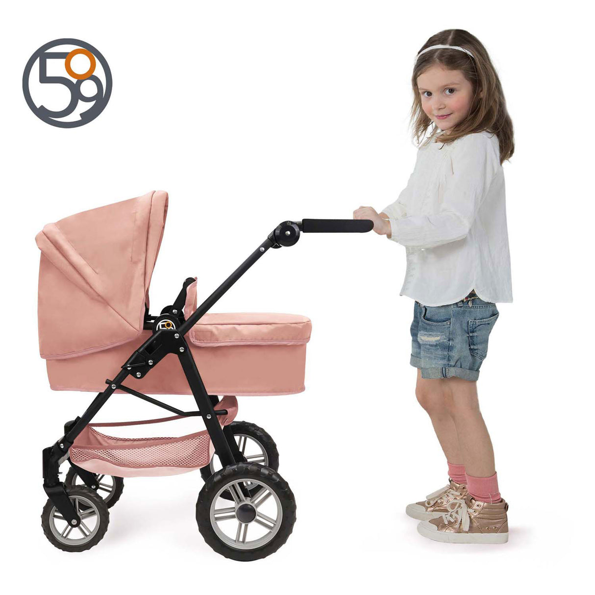 Landau pour poupée 2 en 1 - rose