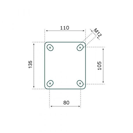 Tarsus Bokwiel 150 mm. TPE ekstra stille