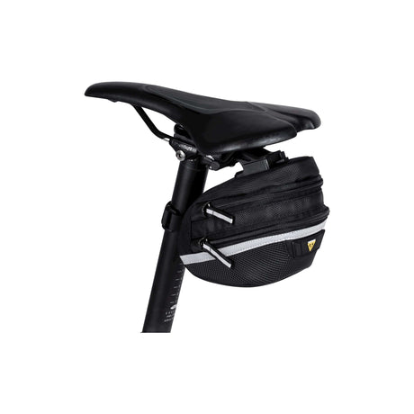 Sac à selle topak wp II M, noir, eau -pellent, polyester, adaptateur, 1,25L, QuickClick, réfléchissant, 152g