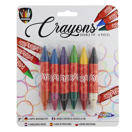 Grafix lot de 6 crayons de cire à double pointe