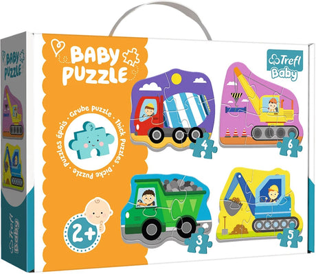 Trefl - puzzle bébé - véhicules sur le chantier - 18 pièces - grandes pièces