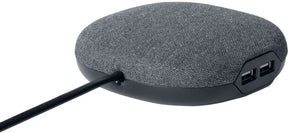 Brennerstuhl ®estilo station de recharge avec surface textile (prise avec 1x prise Euro et 2x chargeur USB) noir anthracite