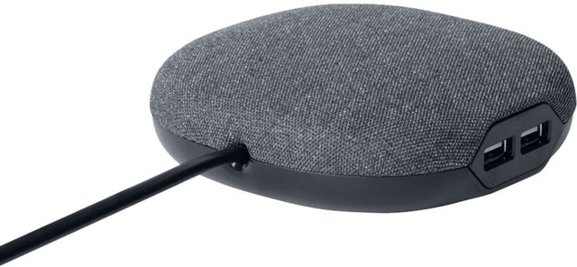 Brennerstuhl ®estilo station de recharge avec surface textile (prise avec 1x prise Euro et 2x chargeur USB) noir anthracite