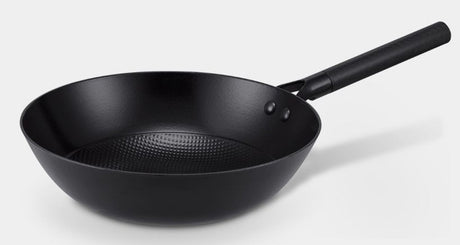 Poêle wok Brabantia patron ø 28 cm - poêle durable avec poignée design luxueuse - 100% sans PFA - revêtement antiadhésif en céramique - poêle wok à induction - noir