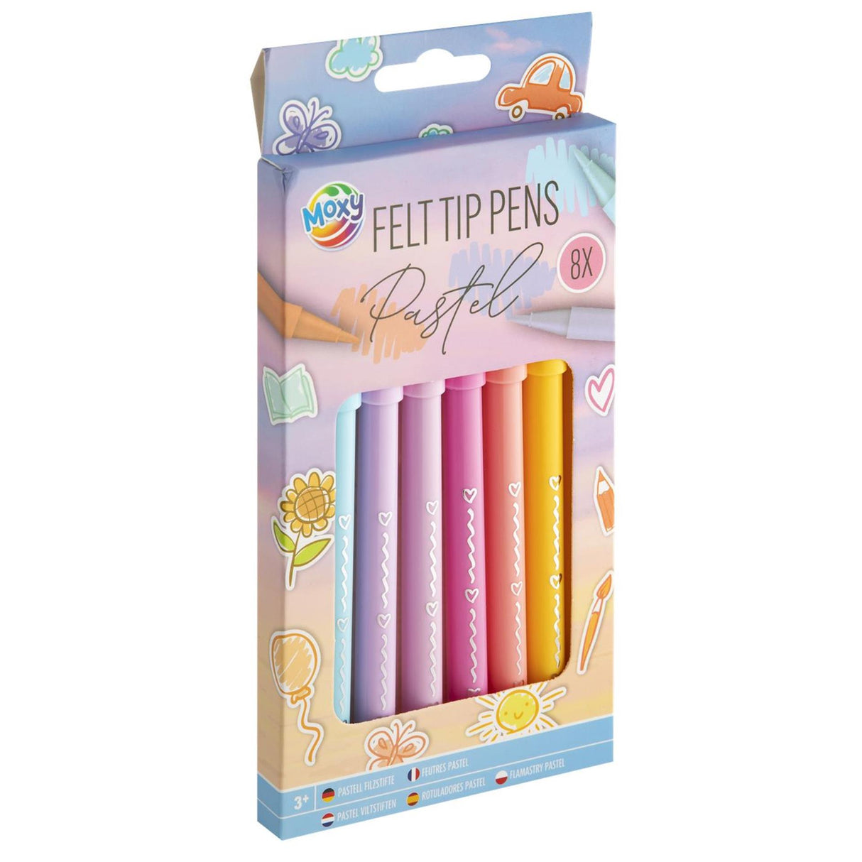 Groupe d'artisanat créatif feutres pastel, 8 pièces.