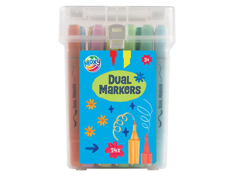 Moxy dual markers pastel 24 stuks in transparante box