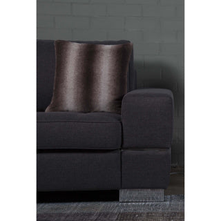 No brand coussin taupe 45x45 aspect fourrure de lapin | 2 pièces