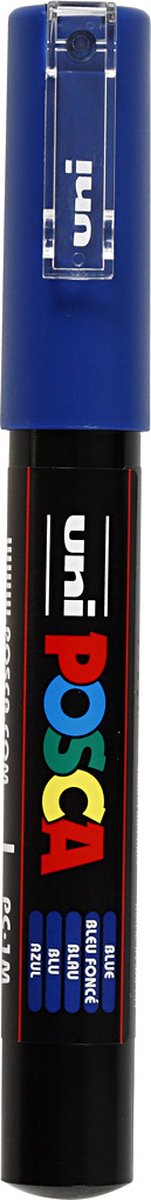 Marqueur Uni-posca posca, taille pc-1m, largeur de trait 0,7 mm, extra-fin, bleu, 1 pièce