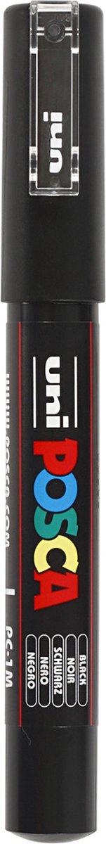 Marqueur Uni-posca posca, taille pc-1m, largeur de trait 0,7 mm, extra-fin, noir, 1 pièce