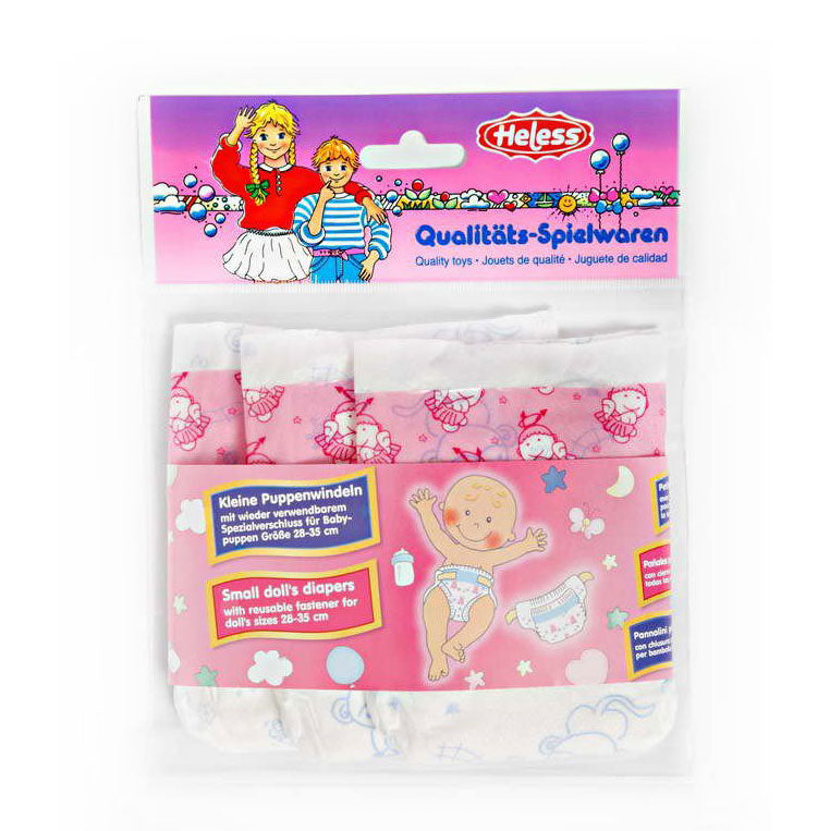 Doll diapers pink - 3st, 28-35 cm