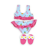 Heless dolls bikini with flamingo slippers, 28-35 cm