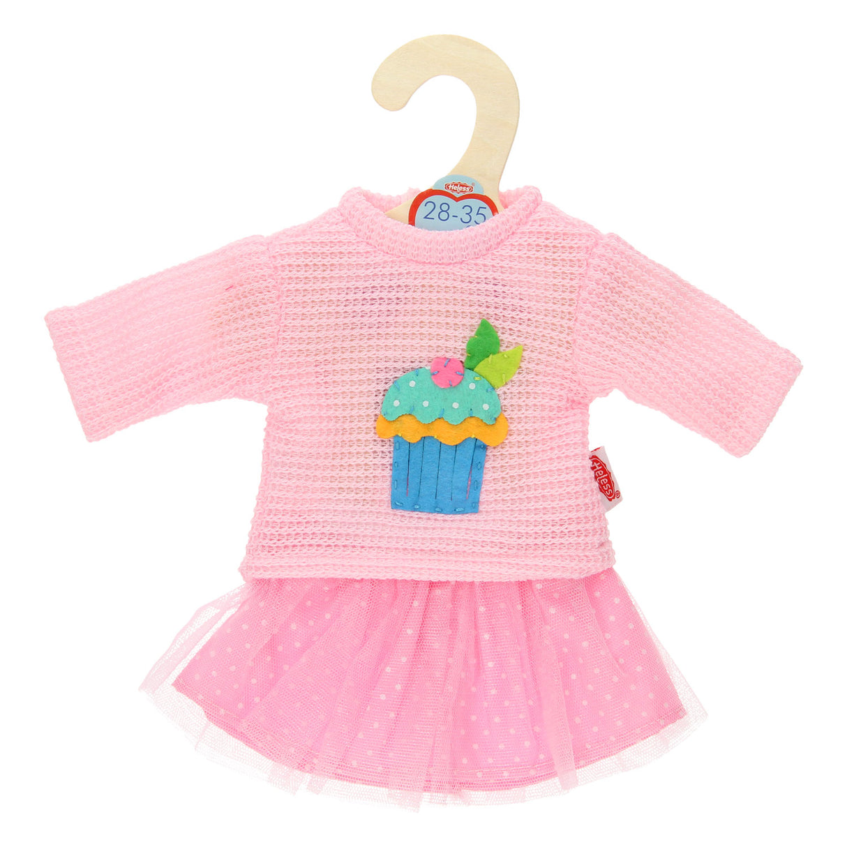 Pull de poupée Heless avec jupe rose, 28-35 cm