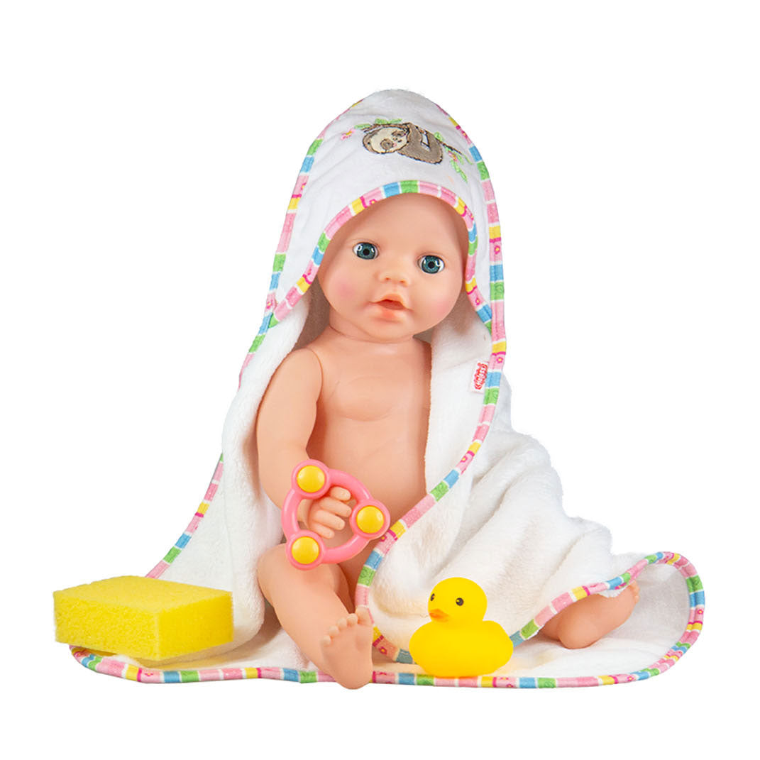 Heless poupées serviette de bain paresseux avec accessoires