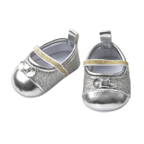 Ballerines de poupée Heless à paillettes - argent, 38-45 cm