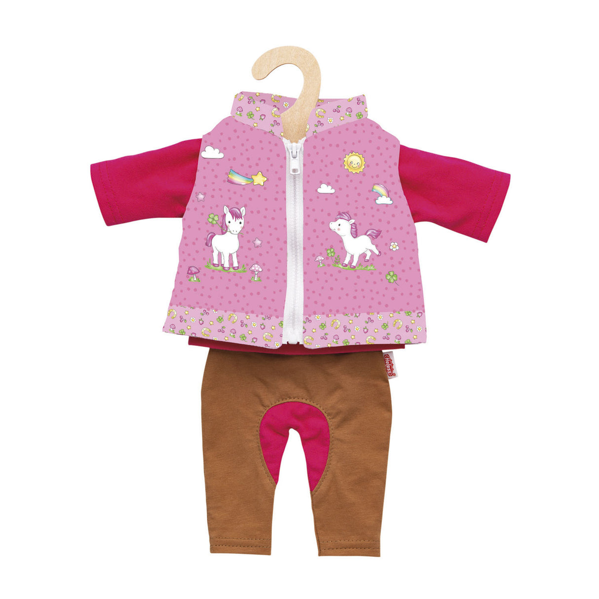Tenue de poupée d'équitation Heless - licorne, 28-35 cm