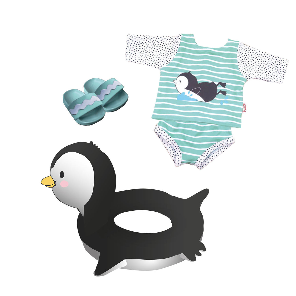 Set de natación de muñecas Heless Pinguin, 35-45 cm