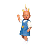 Robe de poupée HELSS avec T-shirt doré, 28-35 cm