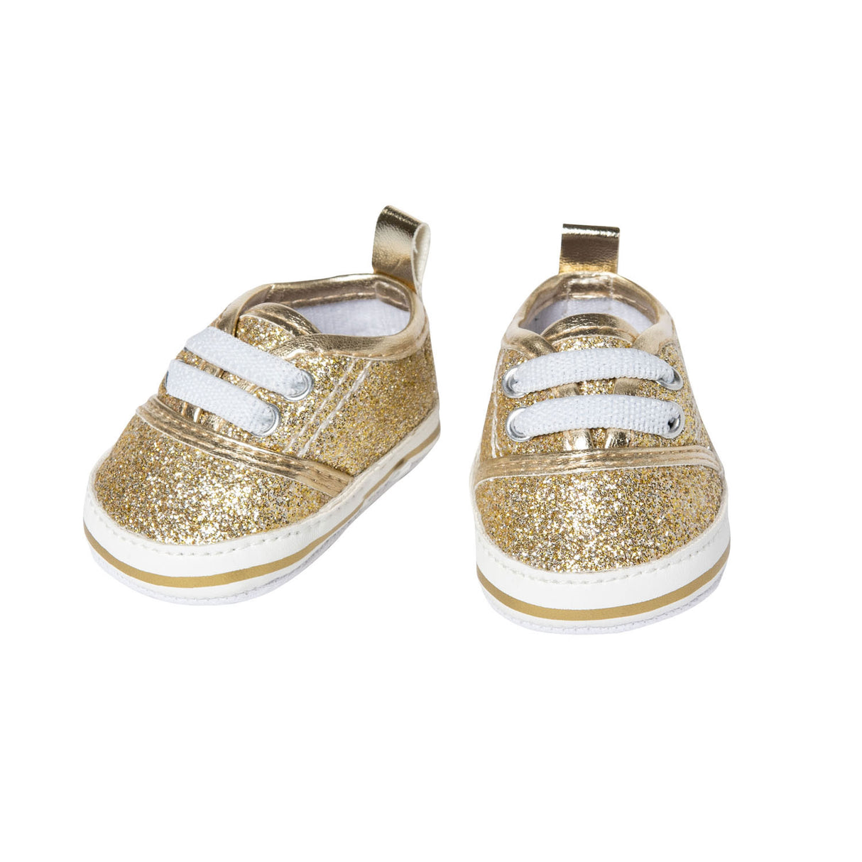 Sneakers bambola Heless glitter oro, 30-34 cm