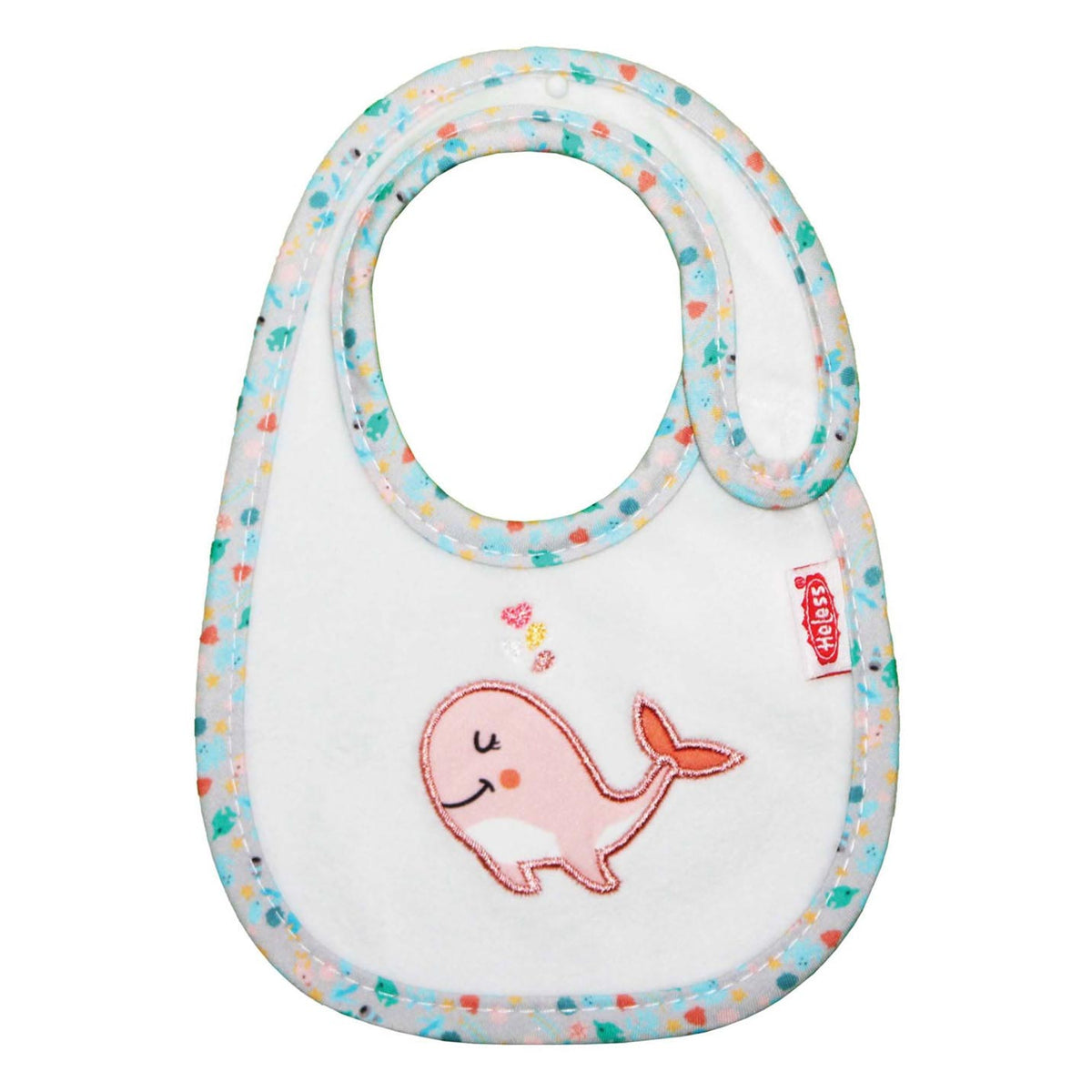 Bavoir pour poupée Heless baleine rose