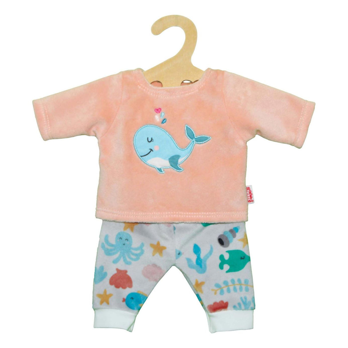 Poupées pyjamas moelleux baleine rose, 28-35 cm