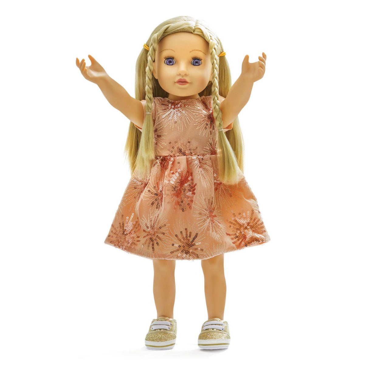 Dolls Glitter Robe Rose Rose Gold, 35-45 cm