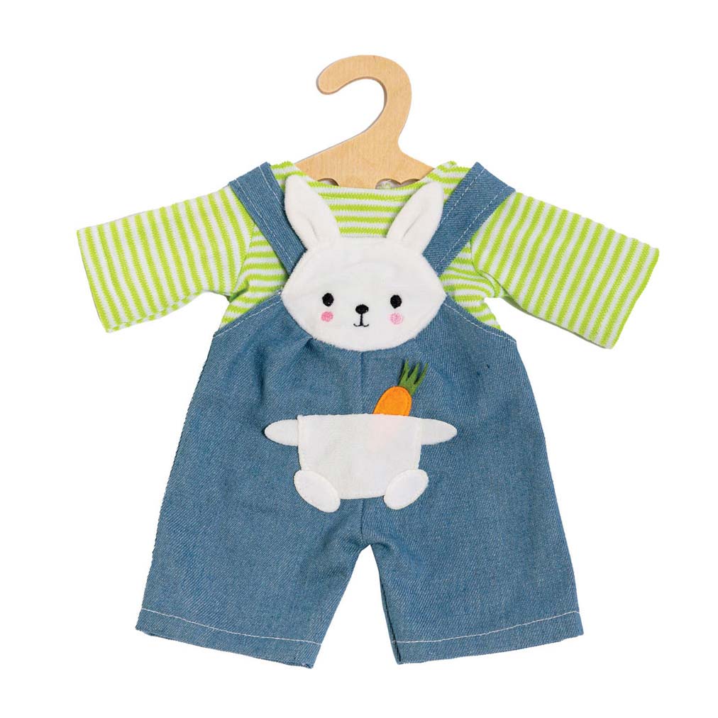 Dolls dungarees with striped shirt Bunny Lou, 35-45 cm