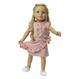 Jupe portefeuille pour poupées Heless rose à volants, 28-35 cm