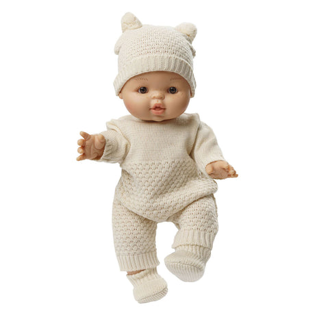 Salopette en tricot pour poupées Heless écru, 28-35cm