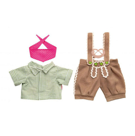 Le lederhosen des vêtements de Heless Doll avec une chemise et une écharpe, 35-45 cm