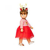 Robe de Noël Heless avec bandeau de renne, taille 35-45 cm