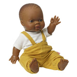 Salopette de poupée Heless jaune ocre, 35-45 cm