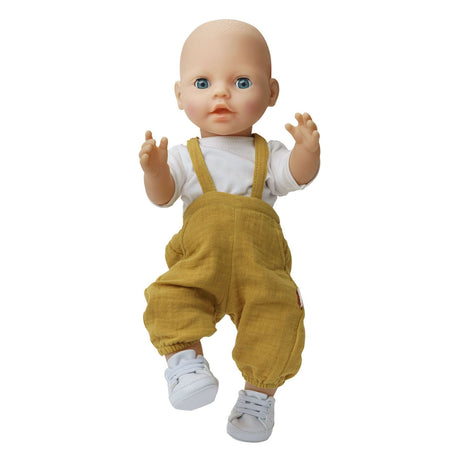 Salopette de poupée Heless jaune ocre, 35-45 cm