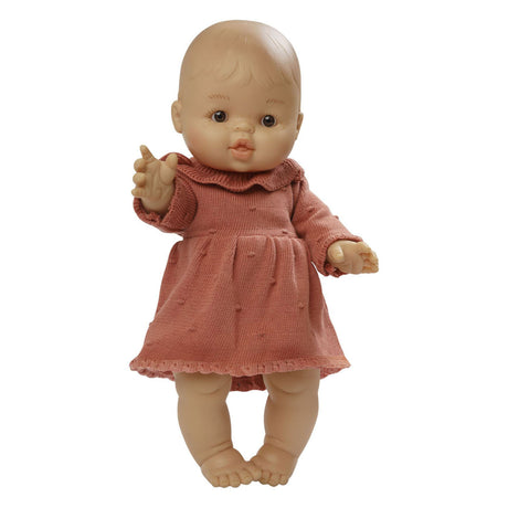 Robe en tricot pour poupées Heless pêche, 35-45 cm