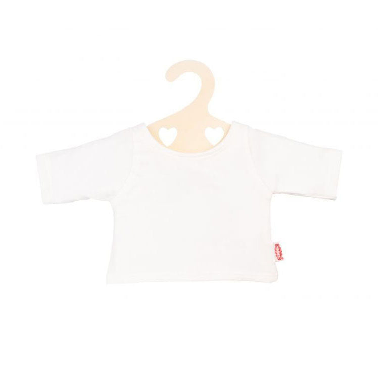 Helzleesch Dolls T-Shirt wäiss op Kleeder Hanger, Gréisst 35-45 cm