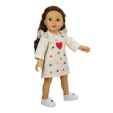 Chausson de poupée Heless avec coeur, 38-45 cm