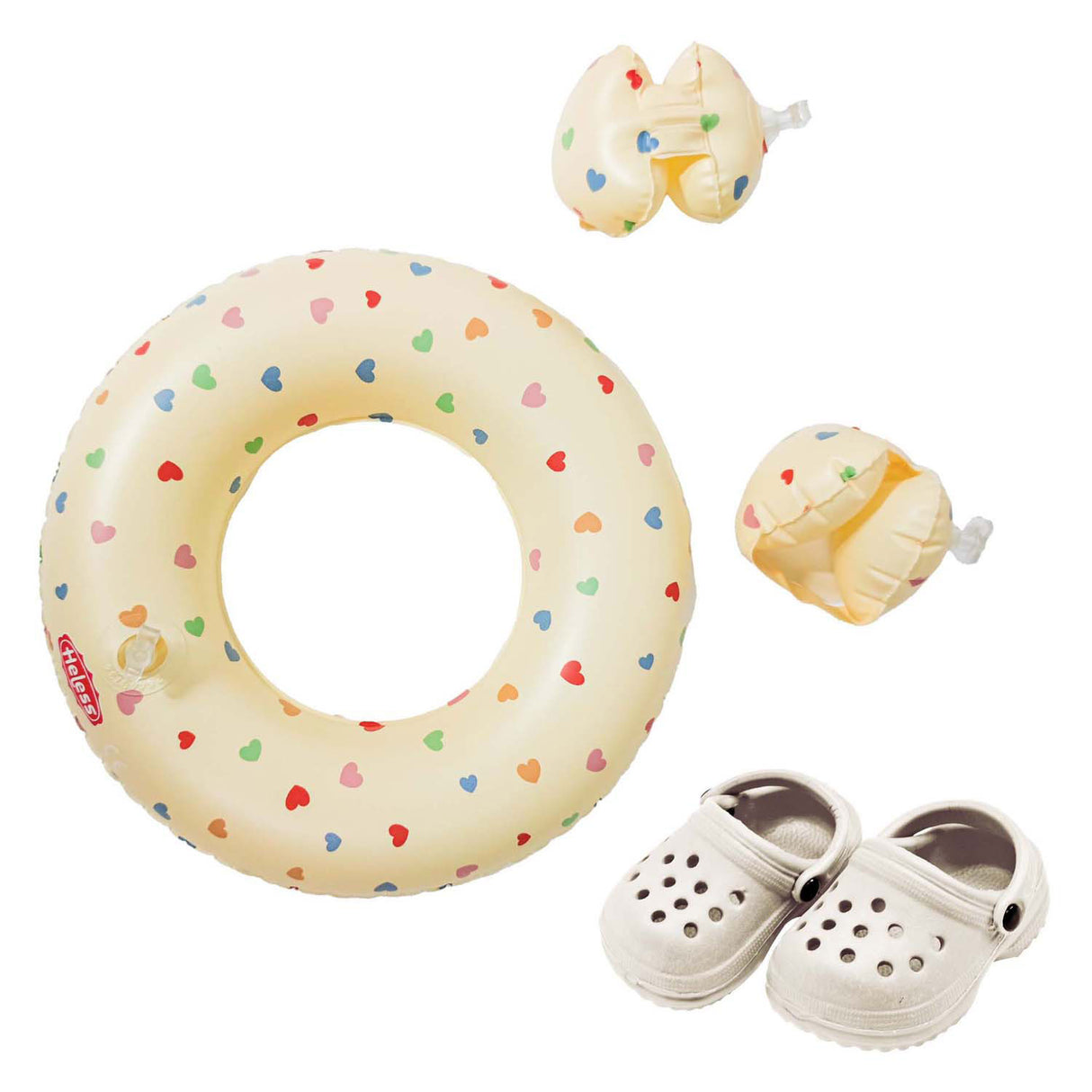 Ensemble de natation pour poupée Heless, confettis cœur, 35-45 cm