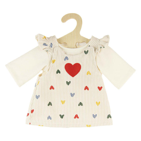 Robe en velours côtelé pour poupées Heless avec confettis cœurs, 28-35 cm