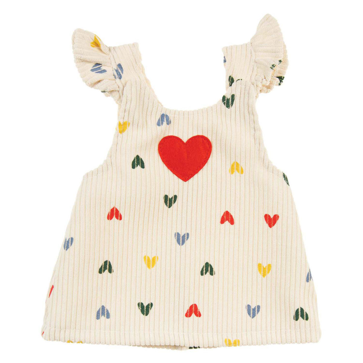 Robe en velours côtelé pour poupées Heless avec confettis cœurs, 28-35 cm