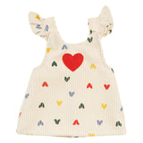Robe en velours côtelé pour poupées Heless avec confettis cœurs, 28-35 cm
